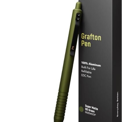Everyman OD Green Grafton Super Matte Full Click Refillable Gel Pen | Durable EDC Writing Tool with Deep Grip | Smooth 0.7mm Ink Flow for Daily Use, Notes, Journaling, and Office Essentials
