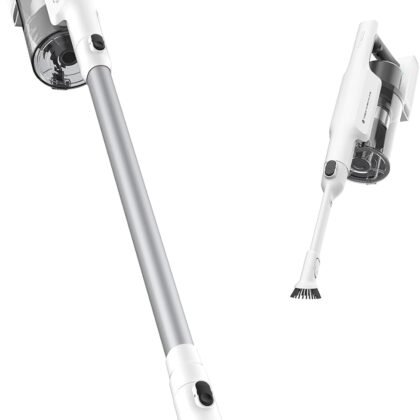 Tineco A30S Cordless Stick Vacuum Cleaner, 160W Suction, 60Min Runtime, 1L Larger Dustbin, ZeroTangle Brush, PureCyclone Tech, LED Headlight, White