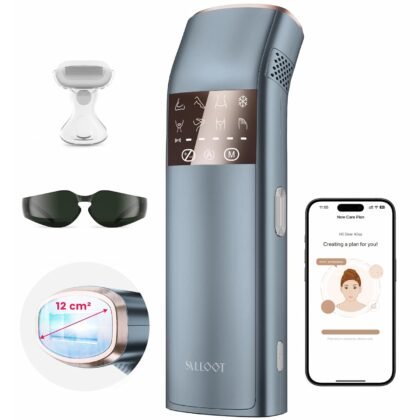 TRIPLE-Pulse IPL Laser Hair Removal, Comfort Sapphire 37°F Ice-Cooling Contact Hair Removal Device for Women and Men, Effective, Permanent Hair Removal at Home, Trinity iGlow 10 (Navy Blue)