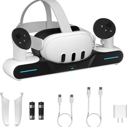 Maecker Charging Dock for Meta Quest 3 Charging Station Magnetic Charger for Meta Quest 3 Accessories Charging Stand
