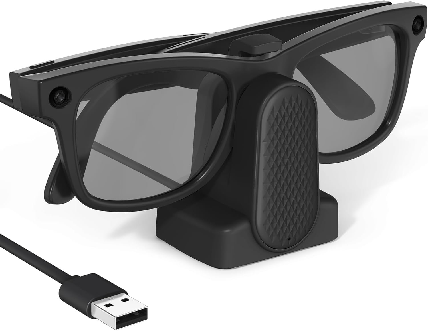 Charging Dock Compatible with Ray-Ban Meta Smart Glasses Wayfarer/Skyler/Headliner/Meta HSTN Oakley,Potable Travel USB-A Cable Charger Meta Smart Glasseswith Adapter