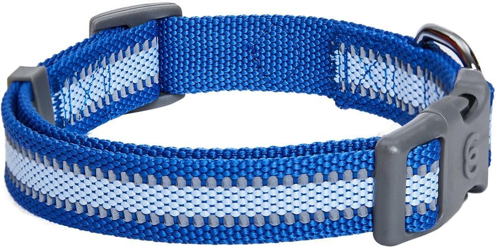 Blueberry Pet Essentials Pack of 2 Reflective Better Basics Adjustable Dog Collars, Navy Blue, Small, Neck 12"-16" - Image 5