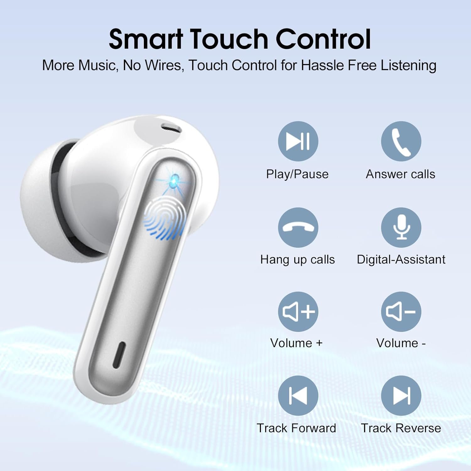 Wireless Earbuds, Bluetooth Headphones HiFi Stereo, 40H Playtime in-Ear Earbud, 2024 Bluetooth 5.3 Earbuds with LED Power Display, IP7 Waterproof Wireless Earphones Sport Headset for Android iOS - Image 7