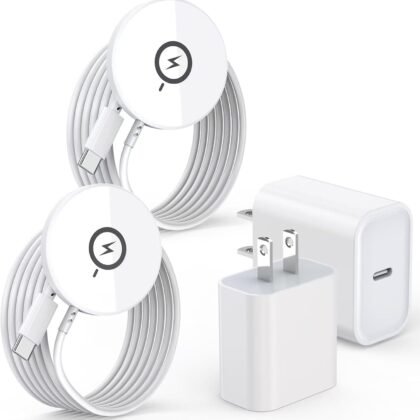 【Apple MFi Certified】Magnetic Wireless Charger 10FT Apple Magsafe Charger,2Pack Fast Mag-Safe Charging Wireless iPhone Charge Pad 10Foot USB C Block Adapter for iPhone 17 16 15 14 13 12 Series,AirPods