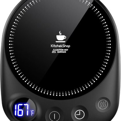 Coffee Mug Warmer - Fastest Heating & Highest Temperature, Coffee Cup Warmer for Desk Auto Shut Off, 4 Temp Settings & 1-12H Timer, Smart Electric Beverage Warmer for Coffee, Tea (Black)