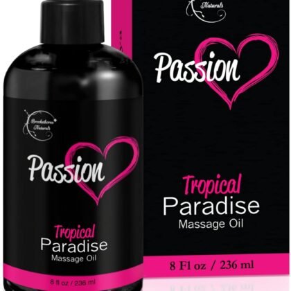 Passion Sensual Massage Oil for Date Night | 100% Natural Body Oil for Couples with Jojoba & Almond | Aromatherapy & Relaxing Massage Therapy | Valentines Day Gifts for Her | Tropical Paradise Scent