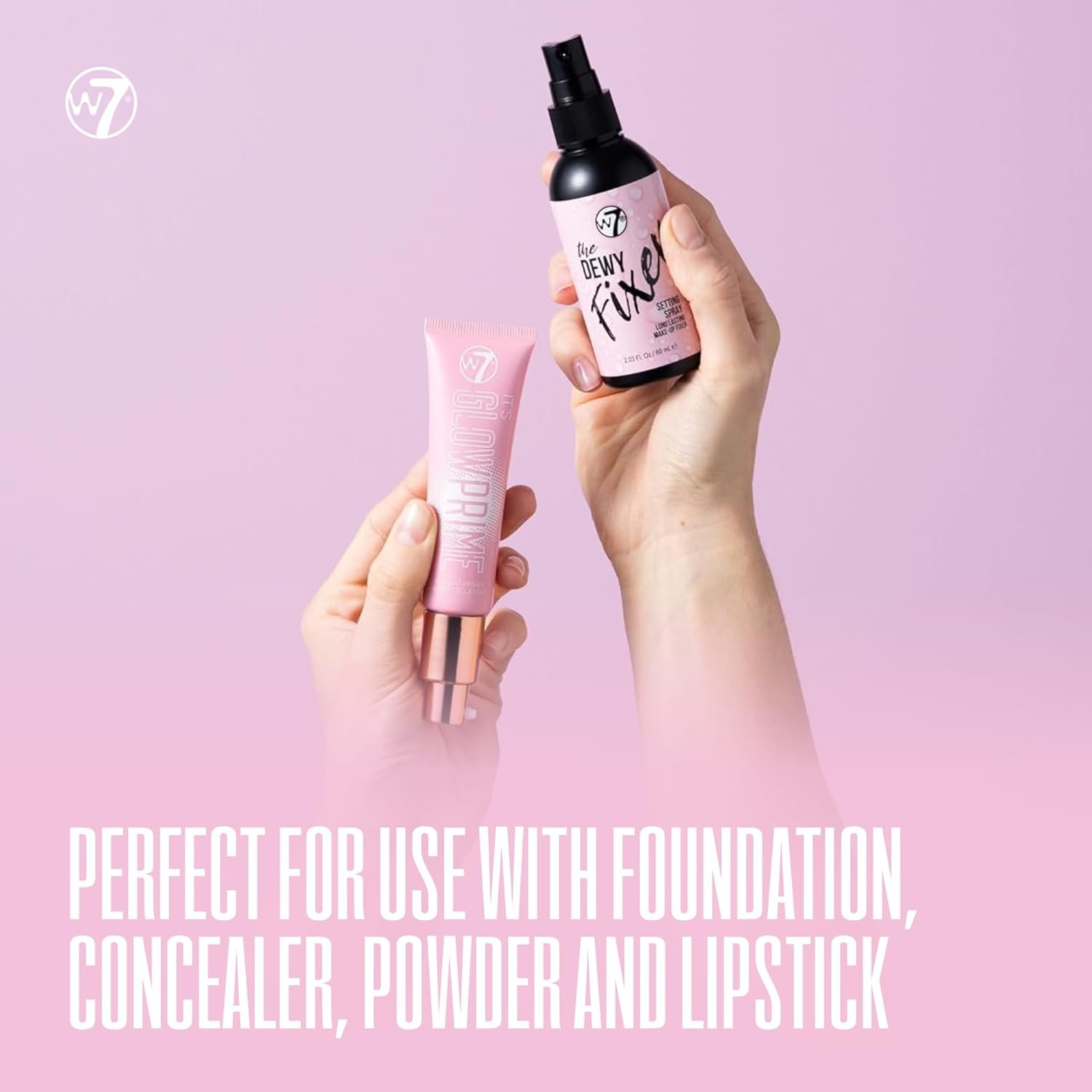 W7 The Fixer Glow Set - Makeup Primer & Setting Spray Duo for Radiant, Dewy Finish - Golden Sheer Coverage, Lightweight & Non-Sticky - Image 4