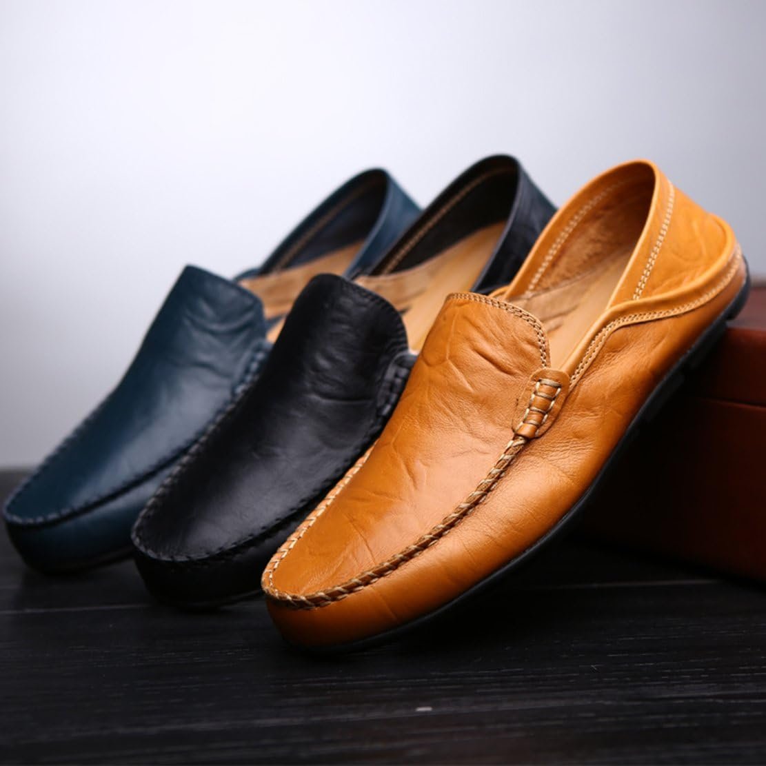 Go Tour Men's Premium Genuine Leather Casual Slip on Loafers Breathable Driving Shoes Fashion Slipper - Image 8