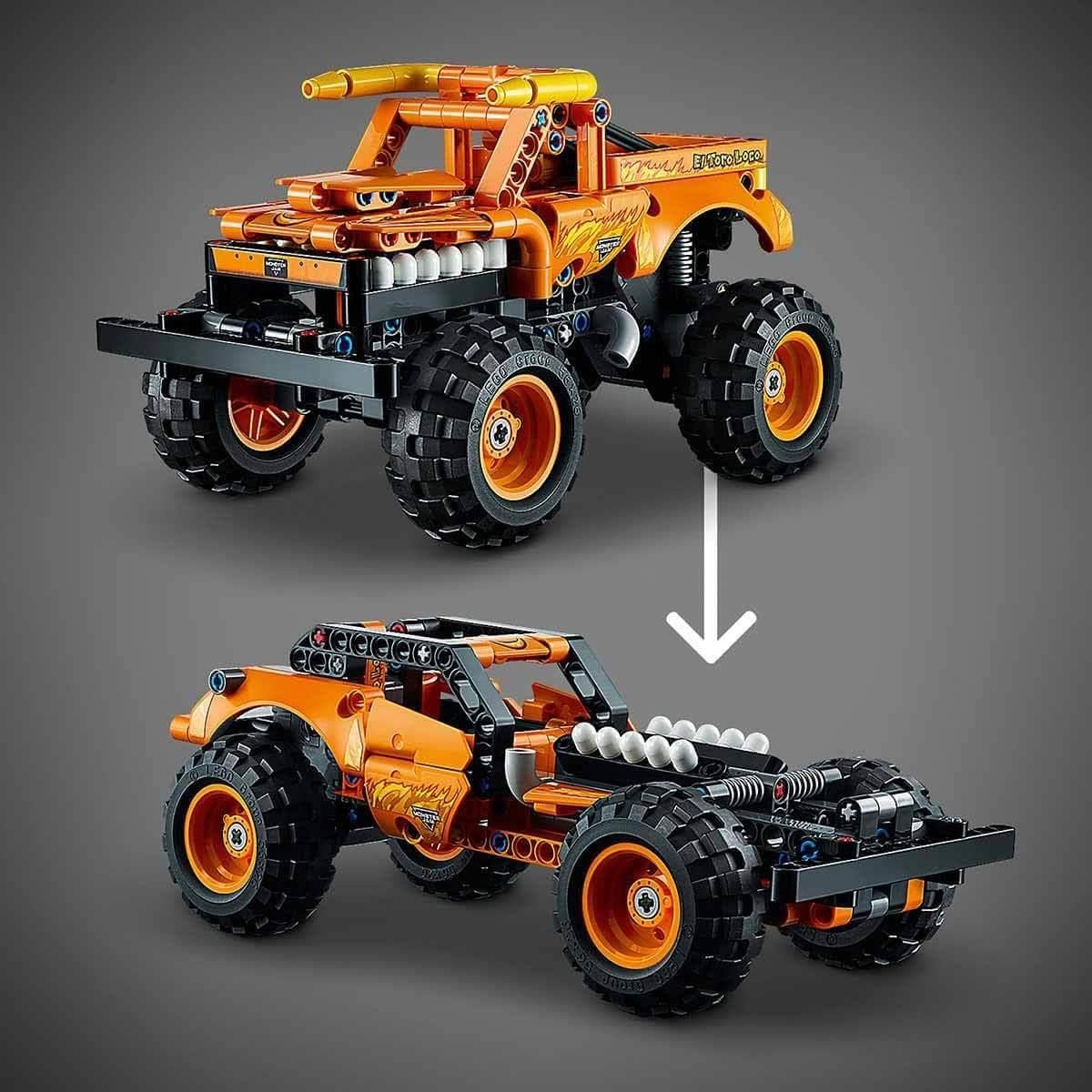Lego® Technic Monster Jam™ El Toro Loco™ 42135 Model Building Kit; 2-in-1 Pull-Back Toy - Image 6