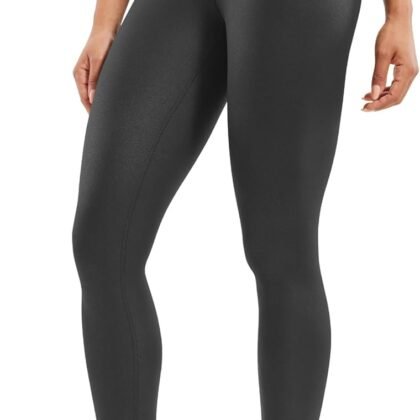 CRZ YOGA Matte Faux Leather Leggings 25" - Butterluxe High Waisted Stretch Ankle Leather Pants for Women Pleather Tights