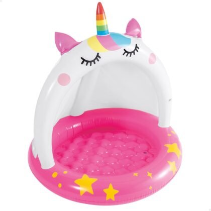 Intex 58438 Unicornium Inflatable Pool with Inflatable Ceiling and Floor, Baby Pool, Measures 40" in Diameter and 40" high, Includes Repair Patch, 45 Liter Capacity.