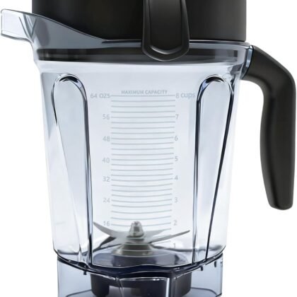 Blender Pitcher 64oz Low-Profile, Compatible with 750, 5200, 5000, 6300, 7500, Vm0102, Vm0103, Vm0197, E310 Classic/Explorian/Commercial Series etc Container Jar Cup,5 Years Warranty