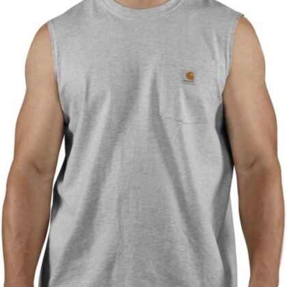 Carhartt Men's Relaxed Fit Heavyweight Sleeveless Pocket T-Shirt