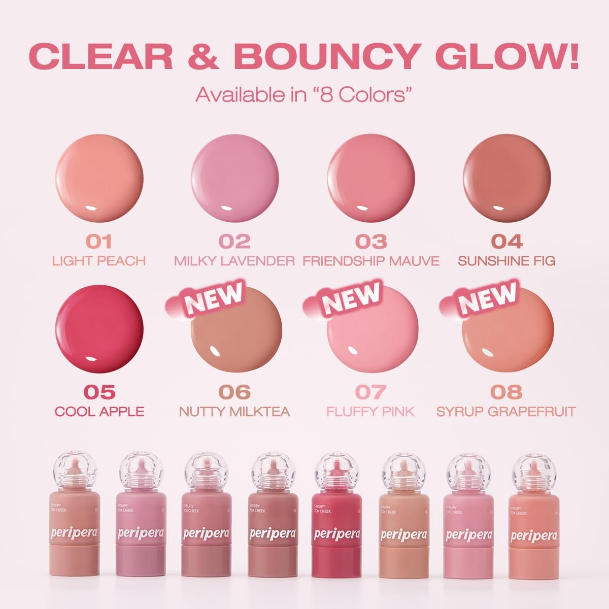 PERIPERA SYRUPY TOK CHEEK 5 Colors, Liquid Blush, Dewy Finish and Hydrates All day, Soft Velvet Texture Face Cheek Tint (01 LIGHT PEACH, One Size) - Image 3