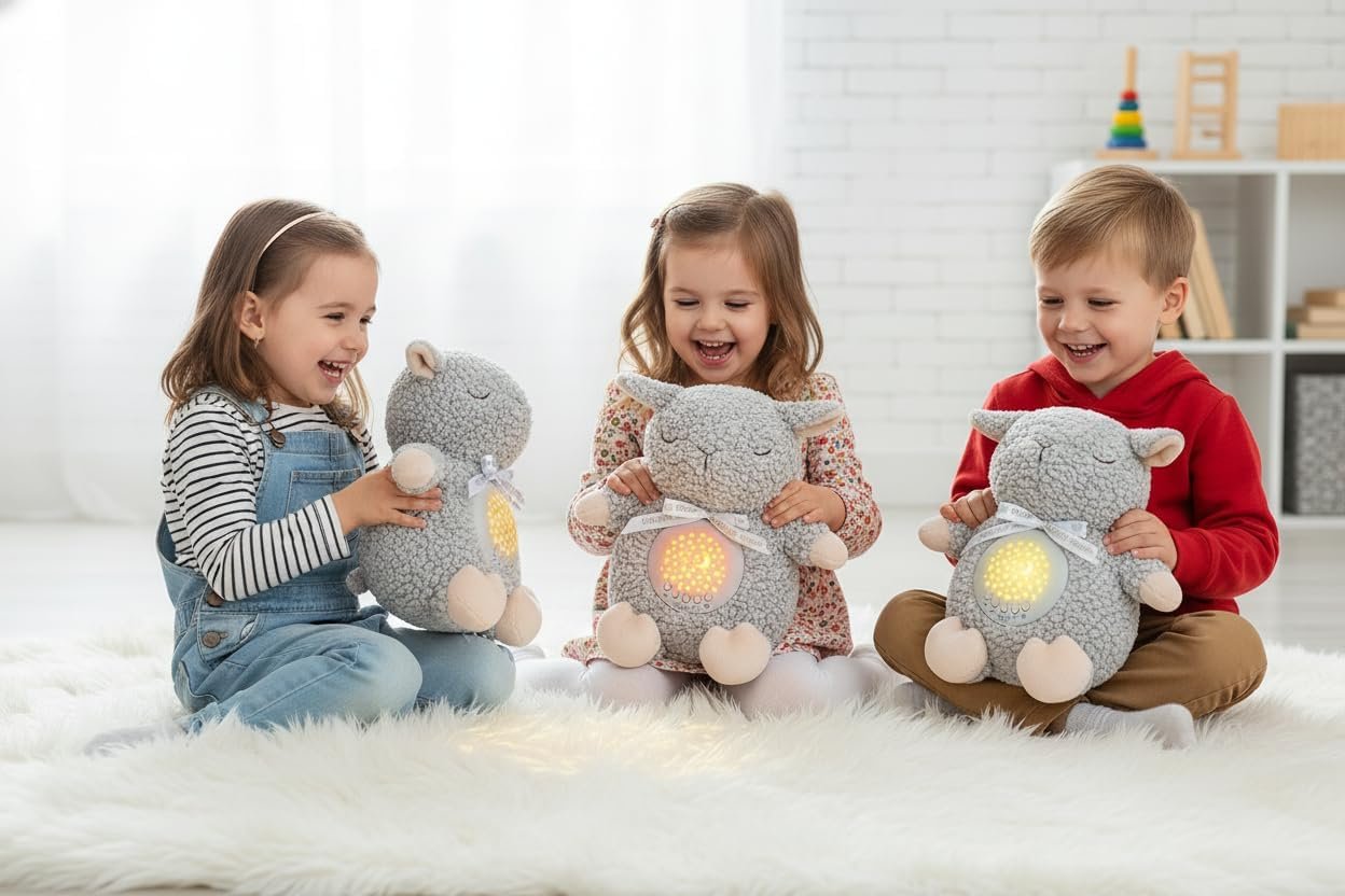 BEREST Baby Sleep Soother with Projector Night Light & Auto-Off Timer, Musical Sheep Plush Toy with White Noise, Heartbeat, Shushing, Lullabies for Newborns, Infants Shower Gift - Image 9