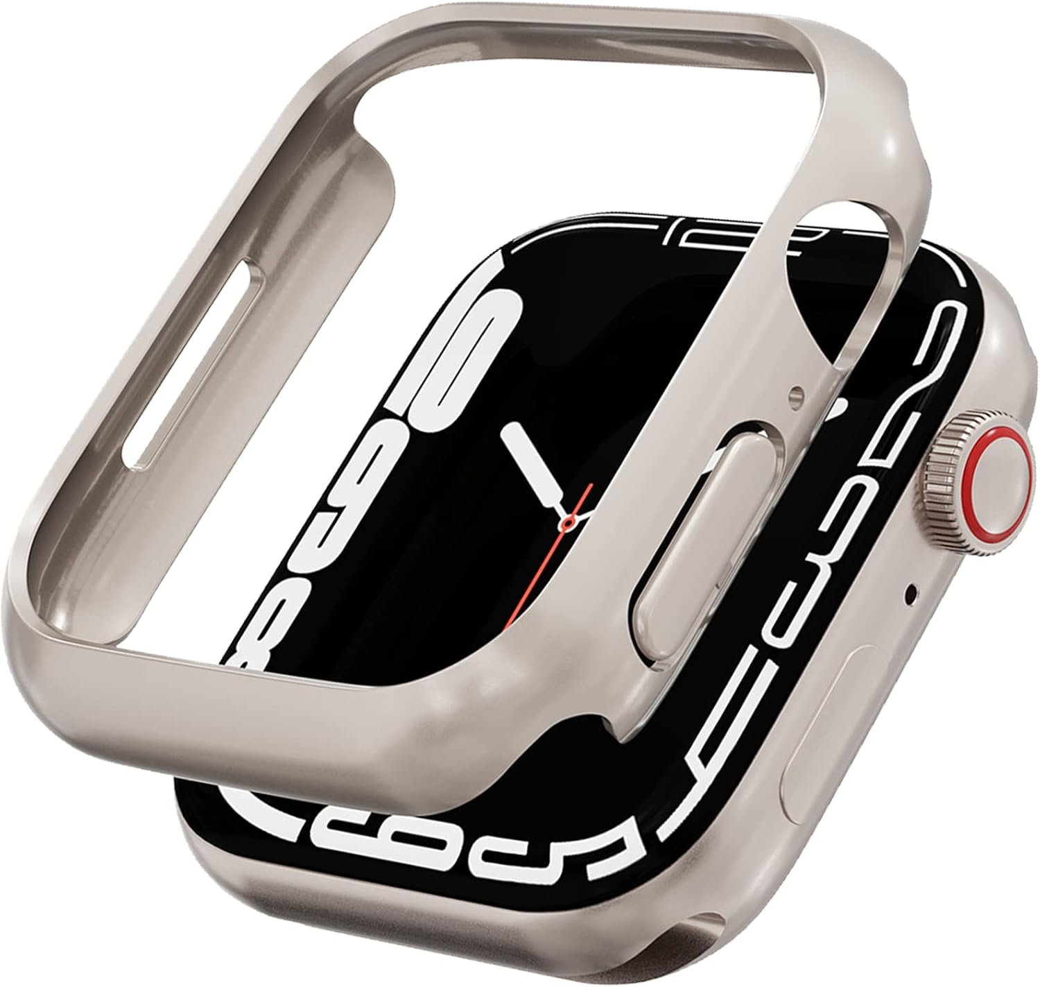 Miimall Compatible for Apple Watch Series 9/8/7 45mm Case All-Around Protective Cover Lightweight Shockproof Hard PC Protector Frame Case for Apple Watch 45mm Series 9 8/7(Starlight)