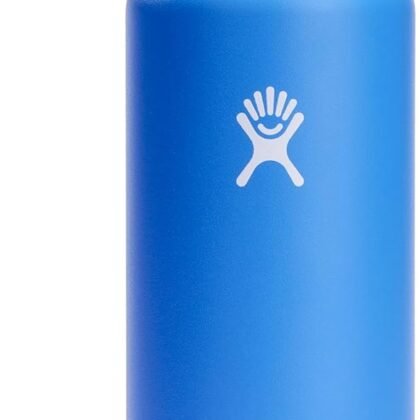 Hydro Flask Water Bottle - Insulated Stainless Steel - Wide Straw Lid, Non Spill, Leakproof in 40 Oz Cascade Blue