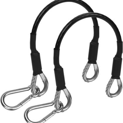 2pcs 10" Gym Extension Cable, Fitness Extension Cable Compatible with Bowflex, Home Gym Machine Accessories Replacement with Carabiner, for Leg Extension, LAT/Tricep Pull Down (1 Pair)