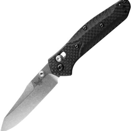 Benchmade - Mini Osborne, Every Day, Outdoor, Folding Knife, Reverse Tanto Blade with Black Carbon Fiber Handle (945-2)
