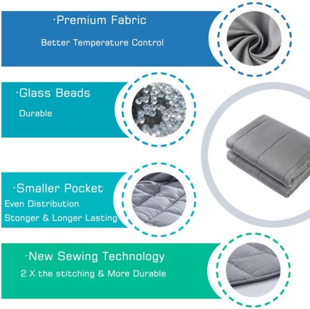 Waowoo Adult Weighted Blanket Queen Size (15lbs 60"x80") Heavy Blanket with Premium Glass Beads, (Dark Grey - Image 5