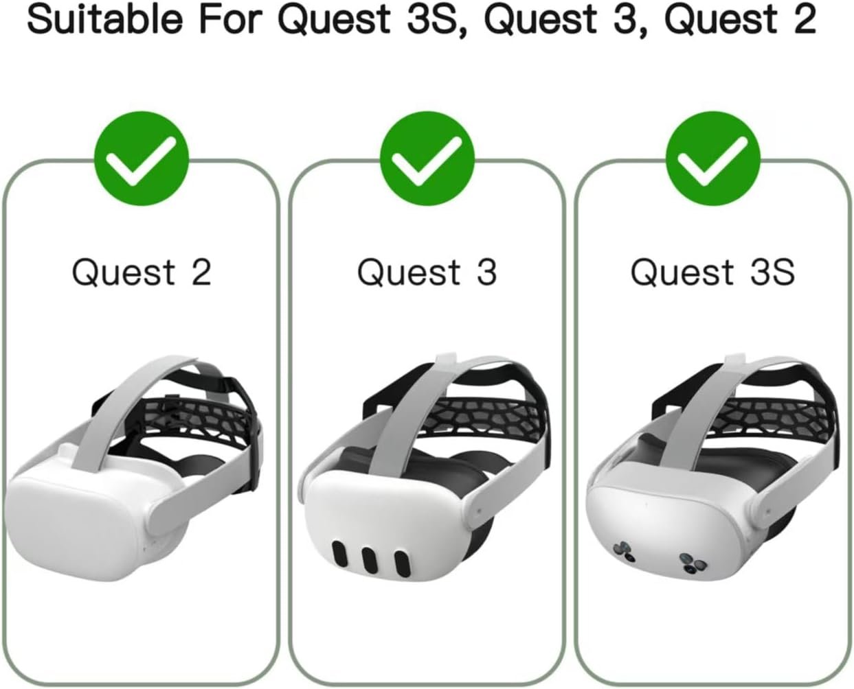 APEXINNO Head Strap Pad Compatible with Meta Quest 3, Quest 3S,Oculus Quest 2 – Adjustable TPU Cushion for Elite Strap, Enhanced Comfort for All Quest Series VR Headsets - Image 2