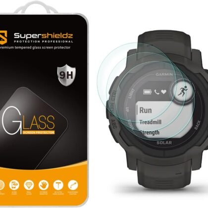 Supershieldz (3 Pack) Designed for Garmin Instinct 2 / Instinct 2 Solar Tempered Glass Screen Protector, Anti Scratch, Bubble Free