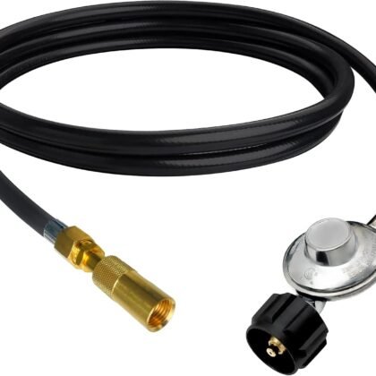 MCAMPAS QCC1 Universal Grill Regulator Hose with Coleman Threaded Regulator for Coleman Roadtrip Grills.Compatible with Coleman Regulator C001, 5010000743.Not Fits Coleman Gas Stove Regulator