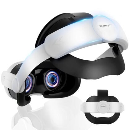 Head Strap Compatible with Meta Quest 3/3S,VR Headset Accessories, Extra Long Full Coverage Top Support Pad, Memory Foam Padding, Adjustable, Soft & Comfort Head Strap(No Battery)