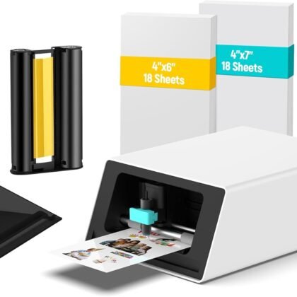 Liene PixCut S1 Color Sticker Printer & Cutting Machine - All-in-One Sticker Maker for DIY Crafts, Custom Labels & Gifts. Thermal Dye-Sublimation Photo Printer, 300 DPI, Precise AI Auto-Cutting