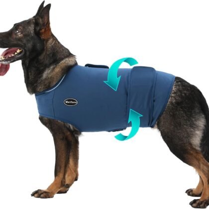 Meifsou Dog Anxiety Vest, Skin-Friendly Thunder Jacket for Dogs, Dog Calming Shirt for Thunder, Fireworks, Vet Visits and Separation - Keep Pet Calm Without Medicine, Fit for Small Medium Large Dogs