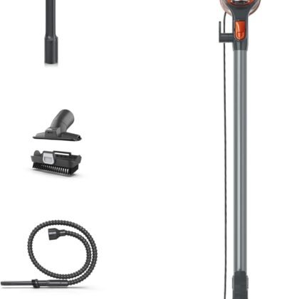 Shark HV302 Rocket Pet Corded Stick Vacuum, Lightweight with Swivel Steering for Carpets & Hard Floors, Converts to Hand Vacuum, Includes Crevice Tool, Pet Multi-Tool & Precision Duster, Orange