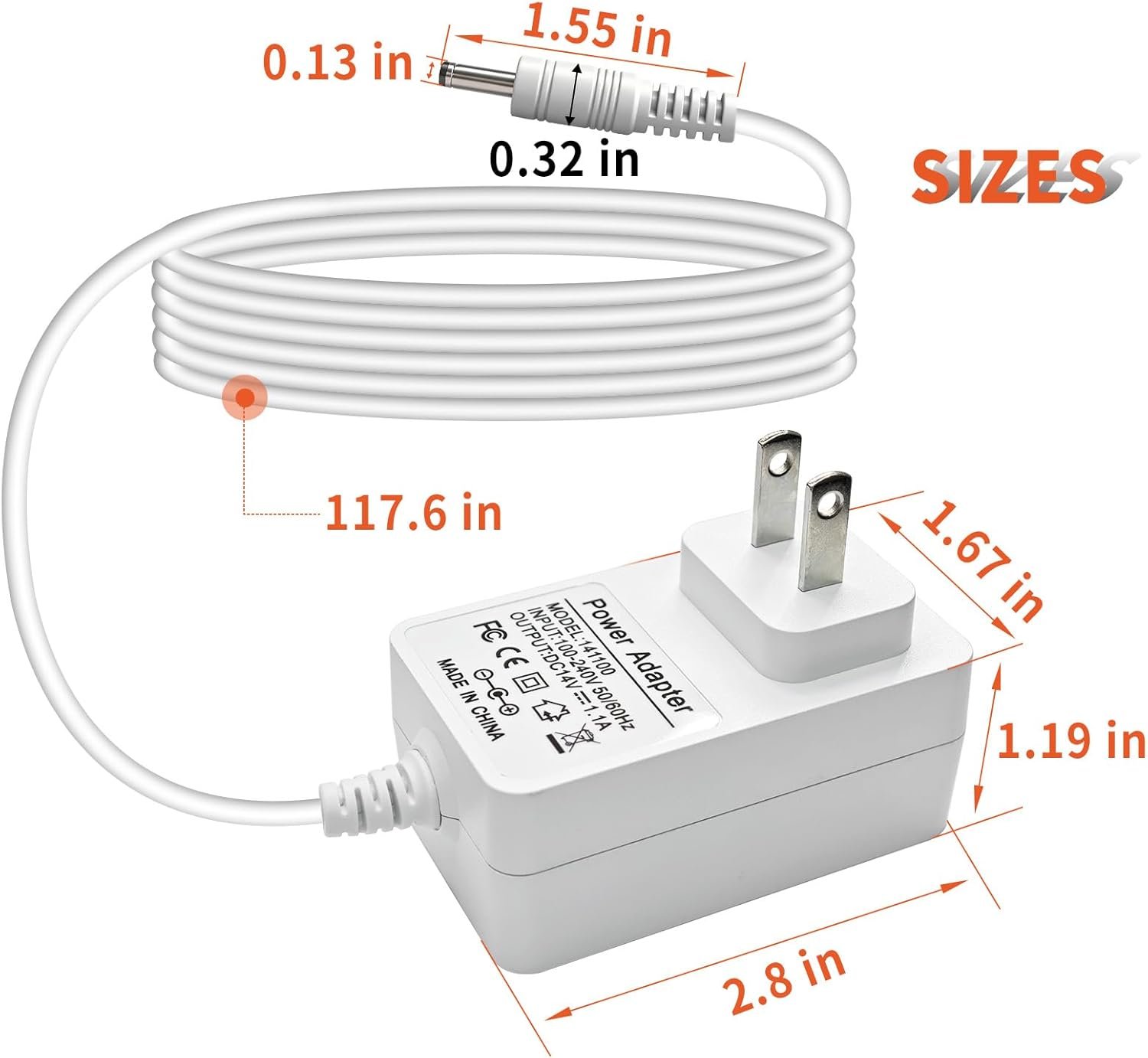 15W Power Adapter Charger for Google WiFi AC2200/Nest Hub - 9.8ft Extra-Long Cable, Compatible with Router 2nd Gen Google Hub GA01423-US/W18-015N1A/G1015-US Replacement Power Supply Cord - Image 6