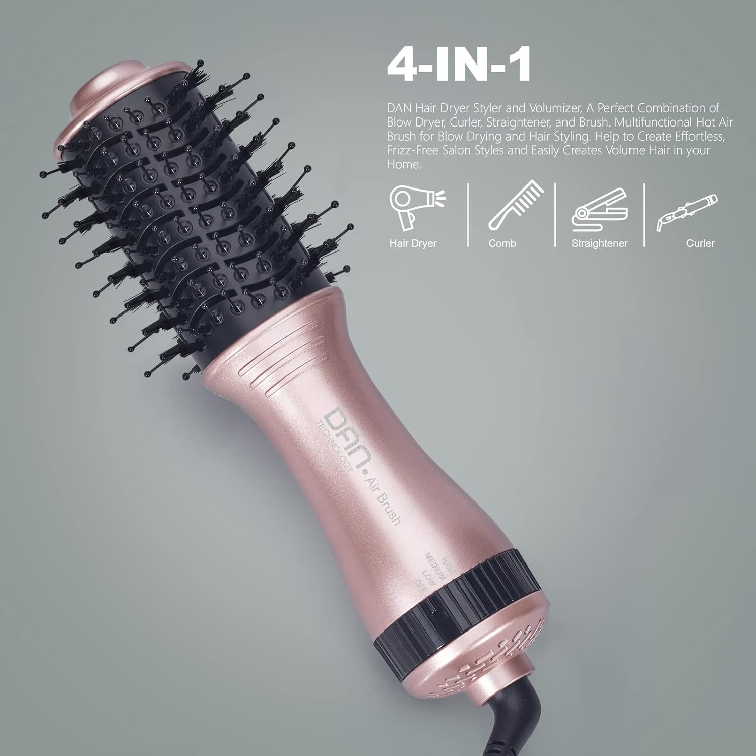 DAN Technology one Step HairDryer and volumizer,Small Hairbrush drye,2 inch Lightweight Electric Brush Hair, Small Brush Hair dryers for Women… - Image 2