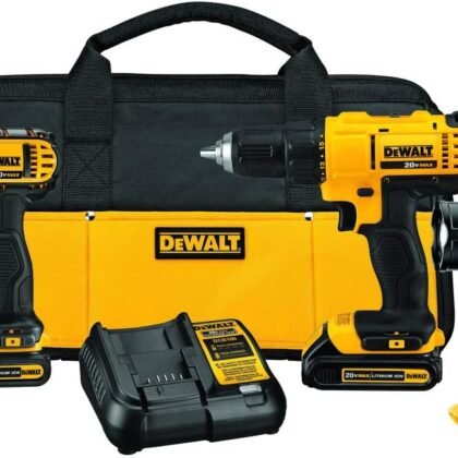 DEWALT 20V MAX Cordless Drill Impact Driver and LED Work Light Portable, Power Tool Combo Kit 3 Tool, 2 Batteries and Charger Included (DCK340C2)