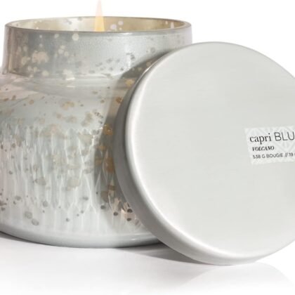 Capri Blue Holiday Mercury Jar Candle - Luxury Scented Candles for Home Decor - Long Lasting Soy Wax Blend- Decorative Jar for Holidays - Signature (Volcano, 19 oz)