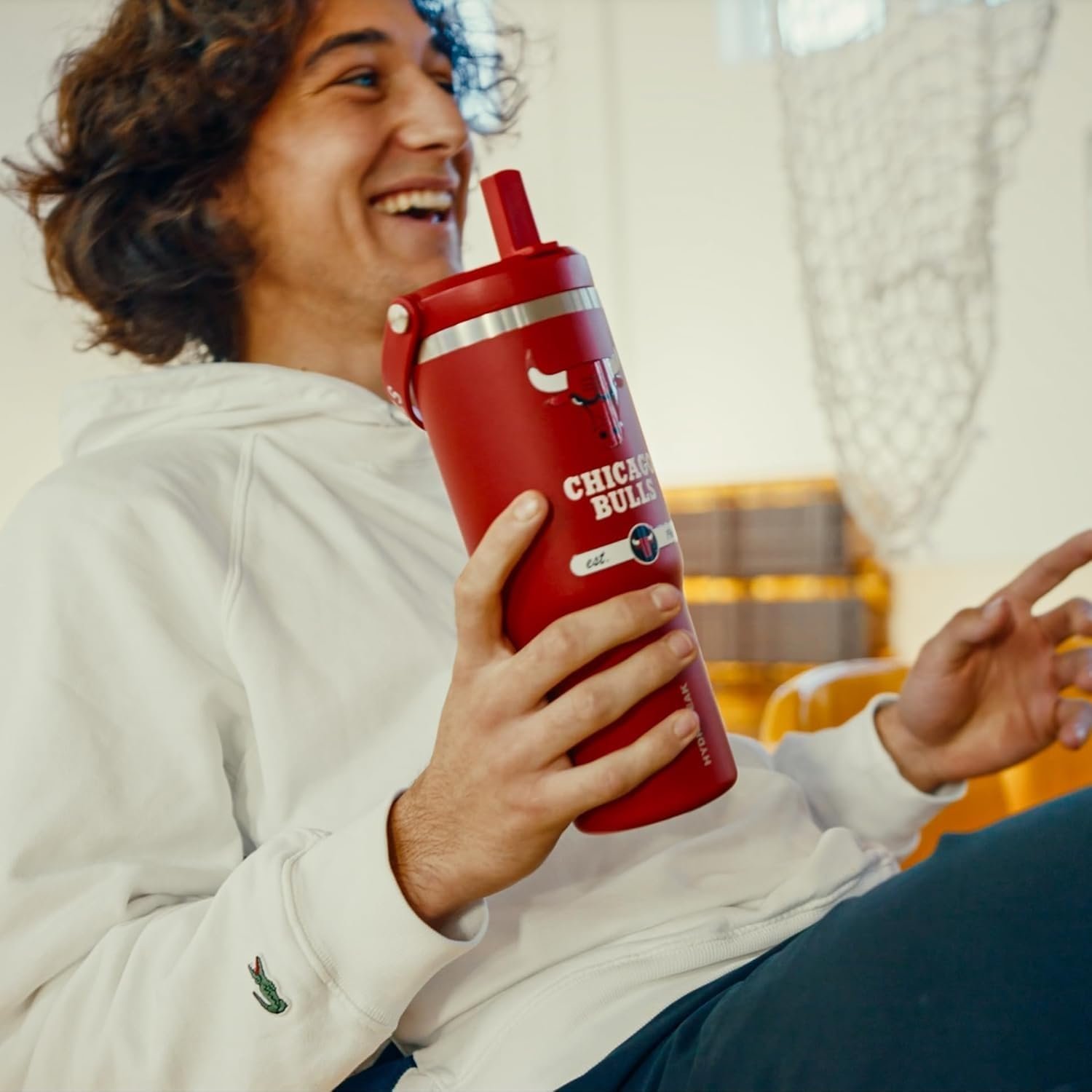 Hydrapeak x NBA Officially Licensed Phoenix Suns 32oz Nomad Stainless Steel Tumbler with Handle and Straw Lid, Leakproof Water Bottle in Limited Edition Collector's Gift Box - Image 5