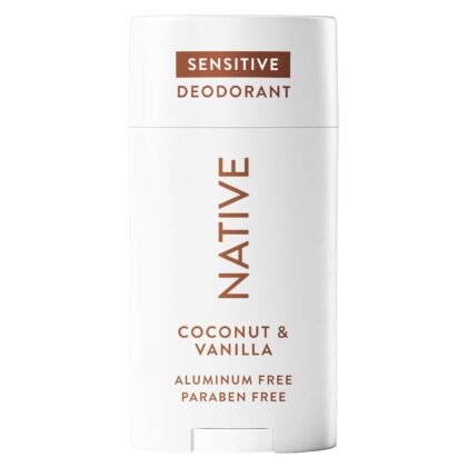 Native Sensitive Deodorant Contains Naturally Derived Ingredients, 72 Hour Odor Control | Deodorant for Women & Men, Aluminum Free with Baking Soda, Coconut Oil and Shea Butter, Coconut & Vanilla