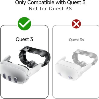 APEXINNO Adjustable Facial Interface for Meta Quest 3 Accessories,Face Cover with Breathable Foam Pads, Light-Blocking Nose Pad,Includes Two Face Cushions:Ice Silk & PU (Not Compatible with Quest 3S)