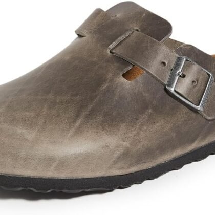 Birkenstock Men's Boston Soft Footbed Clogs, Iron, Grey, 10 Medium US