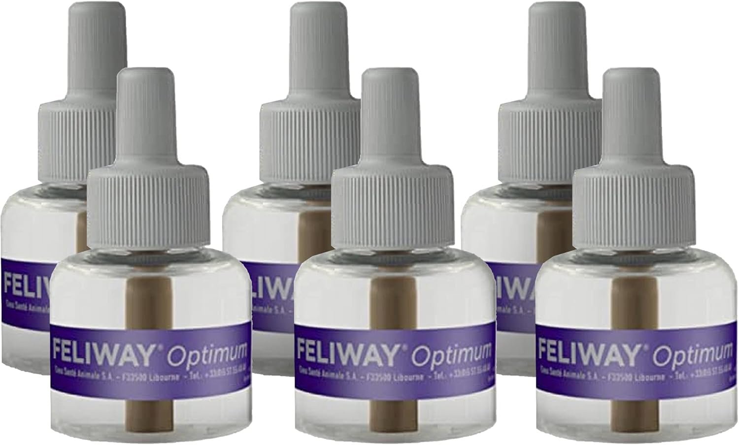 FELIWAY Optimum 6 x 30 Day Cat Calming Refills for Pheromone Diffuser, 6 x 48ml Value Pack - Helps Reduce Common Signs of Stress in Cats & Kittens, Enhanced Calming - Image 2