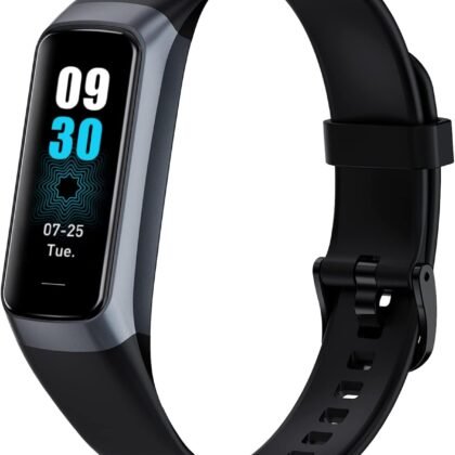 Fitness Tracker with Step Counter/Calories/Stopwatch, Activity Tracker, Health Tracker with Heart Rate Monitor, Sleep Tracker,1.10''AMOLED Touch Color Screen, Pedometer Watch for Women Men