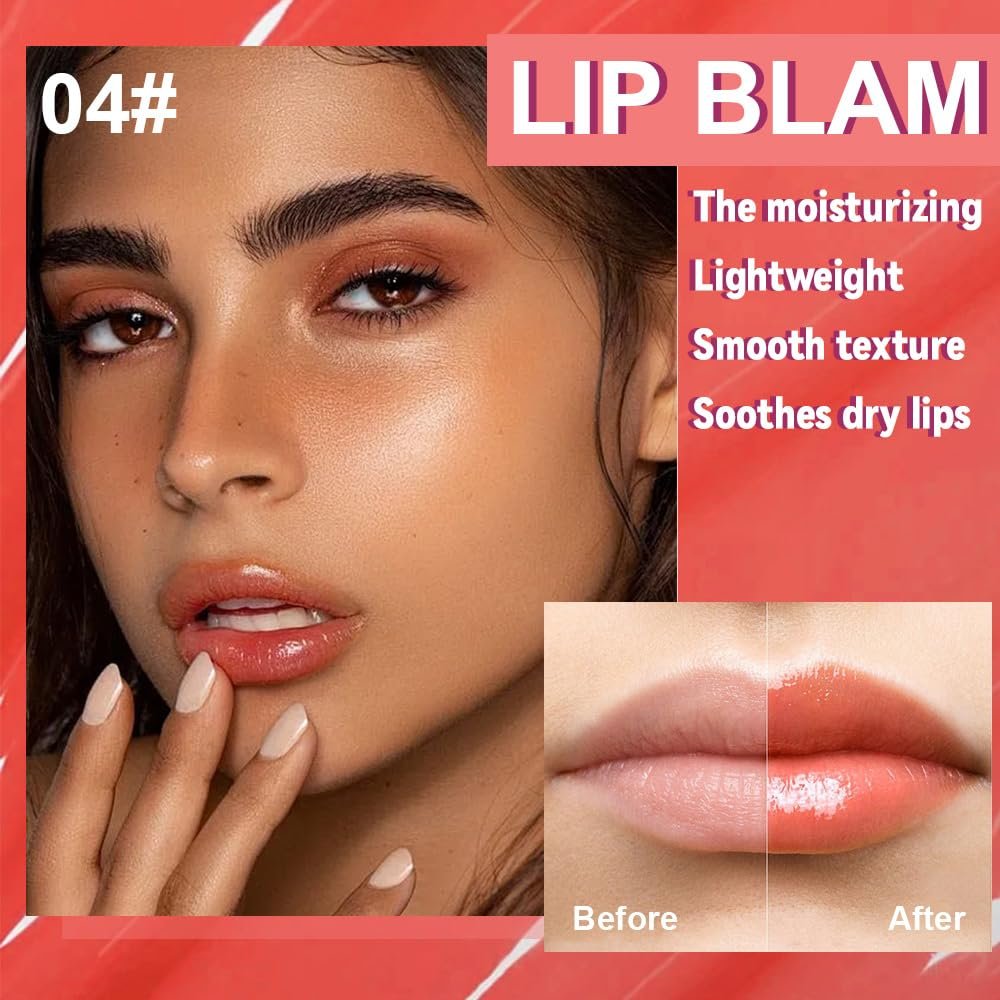 Light Gloss Tinted Buttery Lip Balm – Hydrating Lip Care with Nourishing Oils for Women’s Dry Lips, Natural Tint & Soft Gloss, Lip Plumper Moisture & Light Lip Stain Finish, Vegan 1Pc-#04 Orange-Pink - Image 2