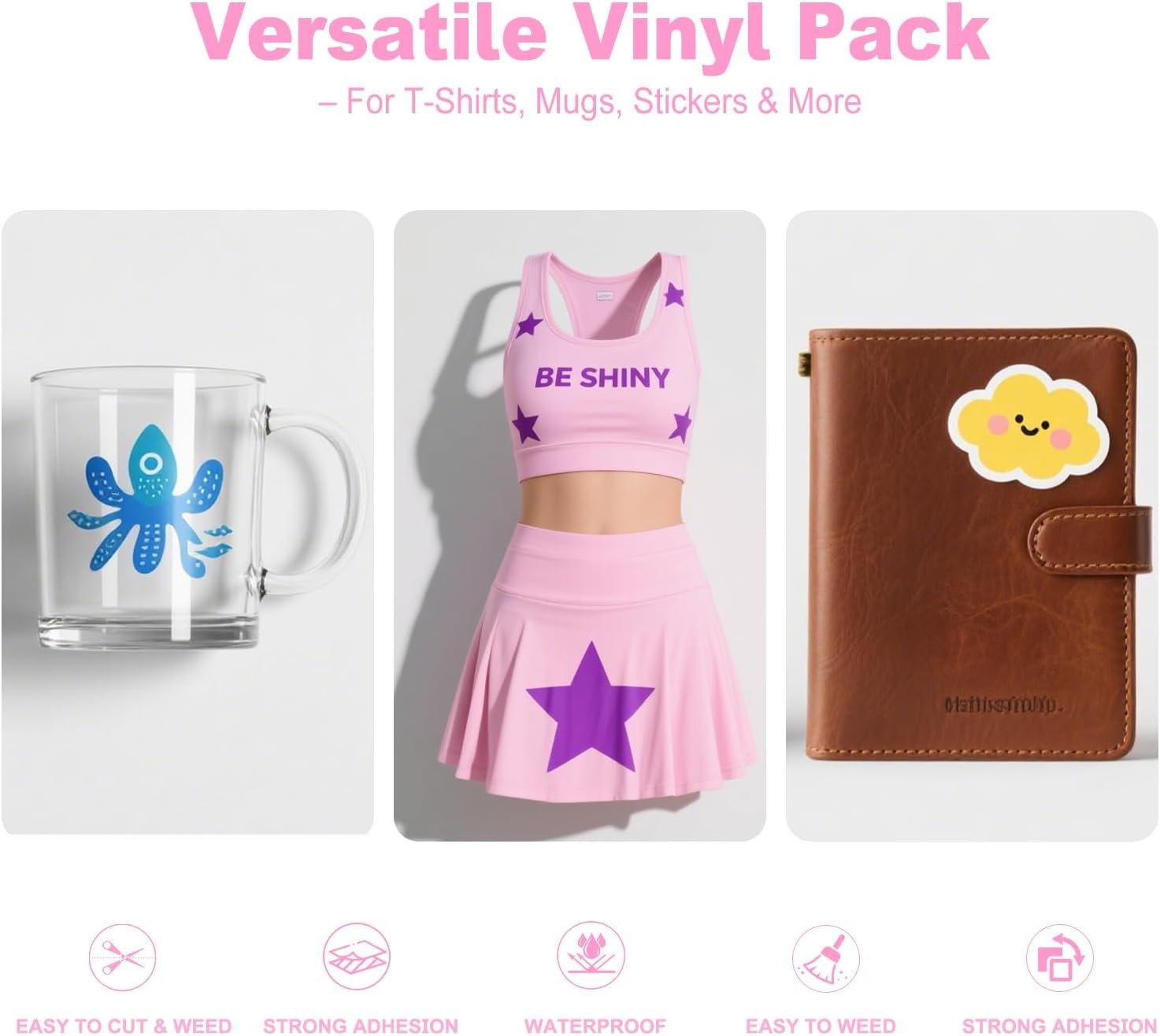 Convend The All-in-One Accessories and Supplies Bundle for Xtra-103Pcs Starter Kit with Weeding Tools, HTVs, Permanent Vinyl, Transfer Paper, LED Light Pad, Paper Cutter for Crafting Projects - Image 4