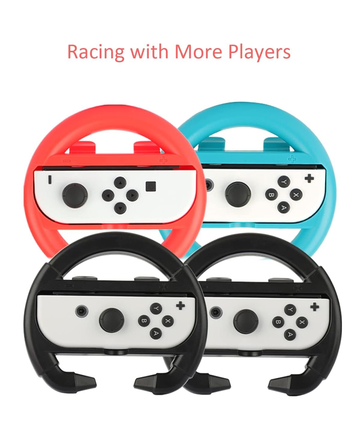 Switch OLED Accessories - Family Bundle Accessories for Nintendo Switch OLED, Carry Case& Screen Protector,4 Pack Joy Con Grips and Steering Wheels, Case Cover,Stand Mount,Joy Con Charger and More - Image 7