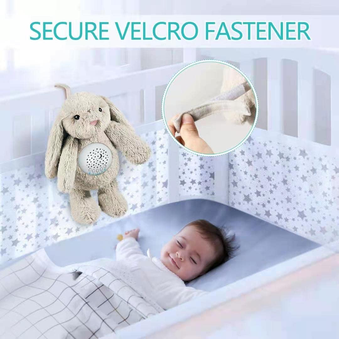BEREST Baby Sleep Soother Bedtime Bunny with Starry Projector Night Light, Plush Stuffed Animal for Newborn Infants, Lullaby Music, White Noise, Mother's Heartbeat for Boys & Girls Shower Gifts - Image 5