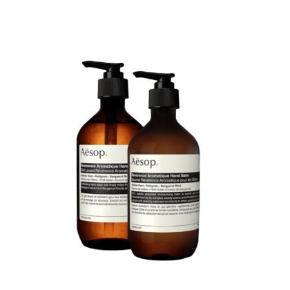 Aesop Reverence Hand Wash & Balm Gift Set | Woody, Earthy Duo that Exfoliates & Hydrates Hands | 16.9 oz / 500mL (Set of 2)