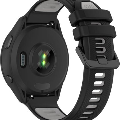 Waterproof Bands Compatible with Garmin Forerunner 265 Watch Band/Garmin Forerunner 255 Watch Band, Classic Soft Sports Replacement Wristband