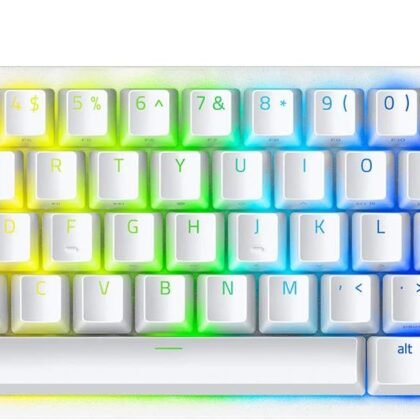 Razer Huntsman Mini 60% Gaming Keyboard: Clicky Optical Switches - Rapid Trigger Mode - Chroma RGB Lighting - PBT Keycaps - Onboard Memory - Snap Tap - White