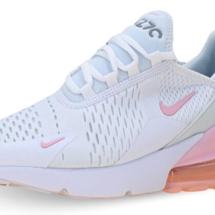 Nike Air Max 270 Big Kids' Shoes (943345-122, White/Light Smoke Grey/Pink Foam)
