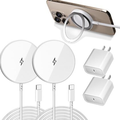 [Apple MFi Certified]10FT Magnetic Wireless Charger with Ring,15W Magsafe Wireless Fast charging Pad for iPhone Air/17 Pro Max/16 Pro Max/16 Plus/15 Pro Max/AirPods Pro 3/Pro 2,iPhone Magnetic Charger